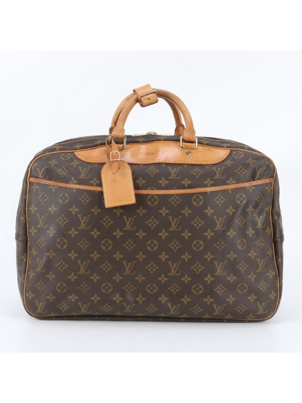 Louis Vuitton Monogram Alize Leather Boston Bag Tote Travel
